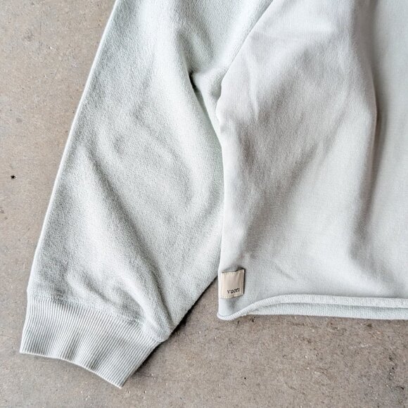 Vuori Pastel Green Terry Raw Neckline Long Sleeve Sweatshirt medium - Picture 3 of 7